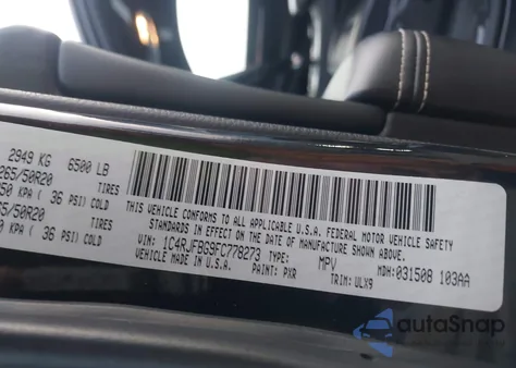 2015 Jeep Grand Cherokee Limited from USA, damaged, VIN 1C4RJFBG9FC778273